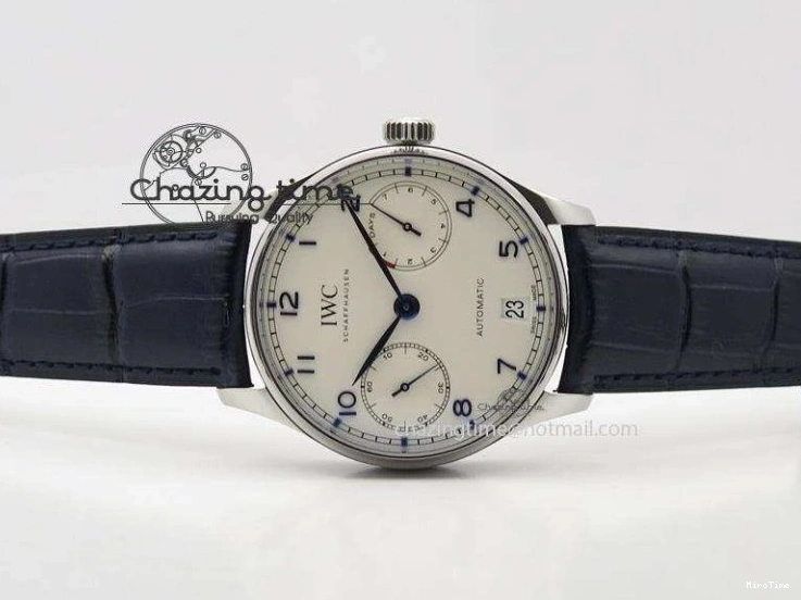 MIROTIME 0412 EasyCare Portuguese Real PR IW500705 ZF 1:1 Best Edition On Blue Leather Strap A52010 V 7310